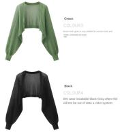 Cardigan de Punto de Seda de Hielo Protector Solar Chaqueta Ligera de Verano Vestido sin Correa - details 1