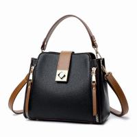 Bandolera de cuero de PU para mujer con asa, bolso de hombro tipo cubo de gran capacidad para mamás de mediana edad - details 12