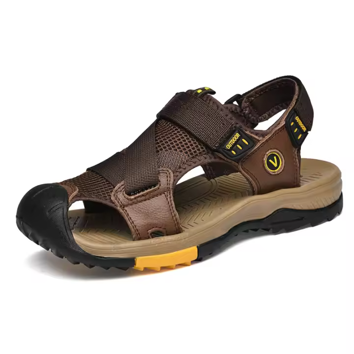 Sandalias informales transpirables para hombre, zapatos de suela plana para playa, cómodos, suaves, para caminar, senderismo, atléticos, verano, 2024 - 1