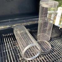 Cesta de barbacoa cilíndrica de malla redonda portátil de acero inoxidable para asar - details 4
