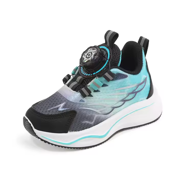 Zapatos deportivos para niños 2025 primavera y otoño zapatos casuales para niños botón giratorio zapatos para correr para niñas suela suave zapatos de red para bebés solo - 1
