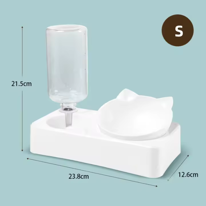 Alimentador de Mascotas 2-en-1 Dispensador de Agua Automático para Perros y Gatos con Tazones de Acero Inoxidable Desmontables - 1