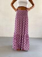 Faldas de moda para mujer, novedad de verano, primavera, informal, combina con todo, holgada, con cintura elástica, estampado ral, falda bohemia de estilo etnico - details 1