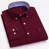 Camisa 100% de algodón para hombre, camisa Oxford informal a cuadros de manga larga con estampado de Color sólido, camisa de vestir Formal de ajuste Regular de gran tamaño 7XL 6XL 5XL - details 16