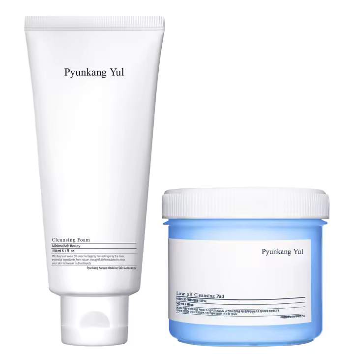 Almohadillas de espuma PKY/limpiador facial coreano para todo tipo de piel/espuma (5,1 fl. Oz., 150 ml) y almohadillas limpiadoras (70 unidades) - 1