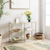 Mueble de Vidrio Templado de 3 Niveles Marco de Metal Morna para Pasillo Salón Dormitorio - details 13
