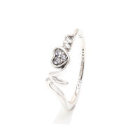 Anillo de Boda para Mujer en Plata de Ley 925 con Corazón Pavé y Estrellas de Zirconia Cúbica Joyería Fina Regalo - details 0
