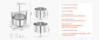 SucceBuy Prensa Manual para Vino de Frutas de 3,17 Gal/12L, Barriles Dobles de Acero Inoxidable, Exprimidor para Sidra, Manzana, Uva, Miel - details 1