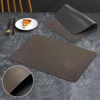 Manta de Mesa de Cuero a Cuadros Impermeable Doble Capa de Cuero de Vaca con Patrón Occidental - details 1