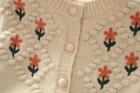 Abrigo de Punto con Bordado Floral para Niñas en Otoño Ropa Exterior Cálida para Niños - details 4