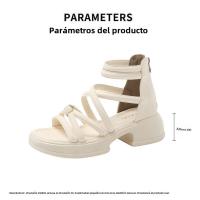 Sandalias verano de las mujeres 2025 nuevo desgaste exterior antideslizante de fondo plano zapatos de playa versátil negro vacío botas frescas marea - details 1