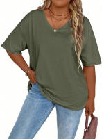 Camiseta de manga corta para mujer, ropa de talla grande, Tops informales a la moda - details 5
