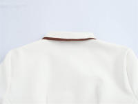 Vestidos Cortos Blancos de Moda para Mujer OUWU Polo, Mini Vestido de Primavera, Vestidos Acanalados de Manga Corta - details 8