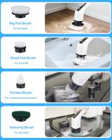 Cepillo de limpieza para el hogar,Fregadora Giratoria eléctrica con 8 cabezales de Cepillos Reemplazables, Fregadora para Bañera y Azulejo - details 6