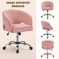 Silla de Oficina de Terciopelo Ruinas Giratorias de 360° Ajustable en Altura - details 30