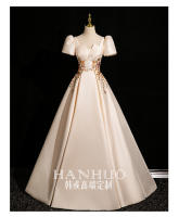 Elegante Vestido de Satén Francés para Mujeres Ideal para Bodas, Reuniones Anuales, Actuaciones de Arte Moda de Alta Sensación - details 8
