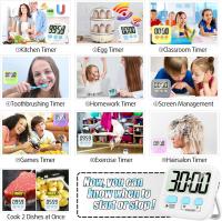 Temporizador Digital para niños, cronómetro de cocina para cocinar, temporizador de huevo, temporizador de aula para Profesor, temporizador de Cuenta regresiva magnético para ejercicio, estudio, horno-batería incluida-Paquete de 2 - details 5