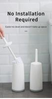 Juego De Escobilla Para Inodoro Deluxe Con Manija Extra-Longa Cabeza Flexible Diseño Sin Esquinas Muertas Para Limpieza Eficiente Del Baño - details 8