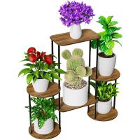 8 Niveles 131cm Estante para Plantas de Madera y Metal Estante de Esquina para Múltiples Macetas Soporte para Plantas Interior Adecuado para Exterior, Balcón, Sala, Oficina, Negro - details 31