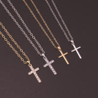 Collares ajustables con impresiones de Diamantes de imitación y de Cruz para Mujer, Color sólido, colgantes de Verano, joyería para Mujer - details 1