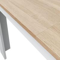Comedor Extensible de 140 a 190cm, Mesa de Salón Color Blanco Artik y Roble Canadiense, Medidas: 90 Ancho x 140 Largo x 78 Altura - details 5