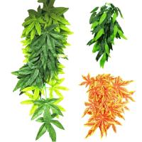 Decoración de terrario de lagartos y reptiles de vid Artificial, hojas colgantes falsas, acuario, planta de reptiles, pecera, adorno para terrario - details 1