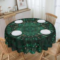 Mantel circular mandala, flor de loto de la vida, impermeable, resistente al aceite, 60 pulgadas, forma geométrica sagrada - details 121