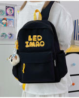 Mochila coreana simple de color sólido con alfabeto para estudiantes, mochila ligera de gran capacidad para viajes, mochila informal versátil - details 32