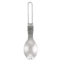 Vajilla plegable de titanio pulido mediano Lixada Spork, utilizada para cenas al aire libre, VIES, camping, mochilas - details 11