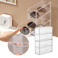 Vitrinas de cristal transparente de 4 capas, organizador de escritorio apilable para sala de estar y el hogar - details 5