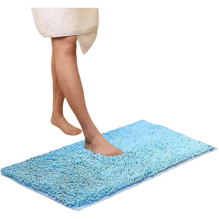 Alfombra de baño - Alfombra antideslizante - Alfombra Shag - Azul - 60 X 90 cm - 1