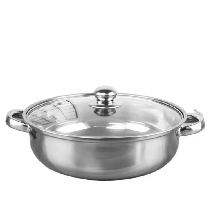 Juego de sartén de vapor de acero inoxidable para verduras, olla de cocina transparente de 1/2/3 capas, tapa de vidrio, doble Mango, calderas dobles - 1