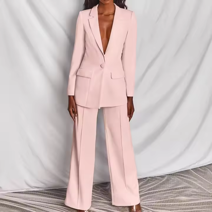 Conjunto de traje profesional para mujer, tela saludable de Color sólido, conjunto de dos piezas, primavera y otoño, superventas - 1