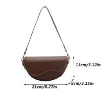 Bolso de hombro informal de cuero para mujer, bandolera con solapa, bolso de sillín, bolso Retro con 2 correas - details 15
