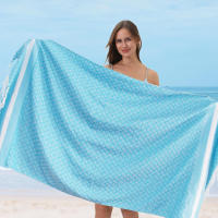 Toalla de Playa Compacta Absorbente de Agua Diseño a Rayas Ancho Secado Rápido - details 1