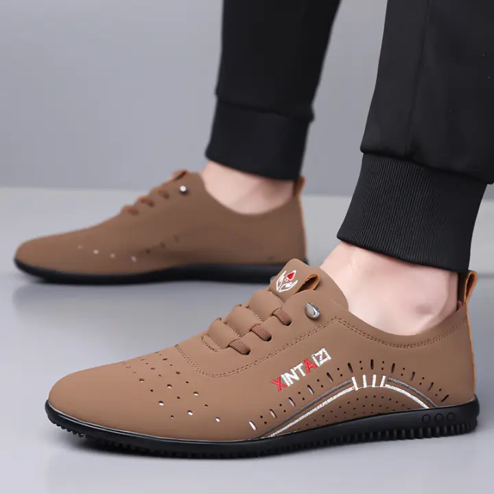 Zapatillas deportivas transpirables para hombre, zapatos deportivos casuales y cómodos, zapatillas de plataforma para mujer, tenis masculinos, zapatos casuales de cuero. - 1