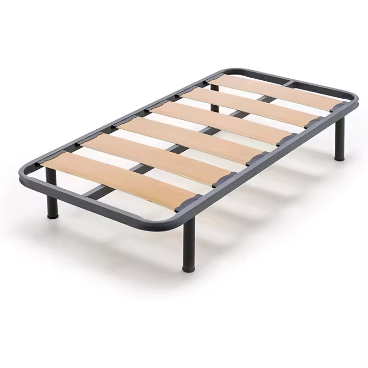 Somier Lama Ancha Reforzada + 4 Patas Cilíndricas de 26cm, 90x190 cm - 1
