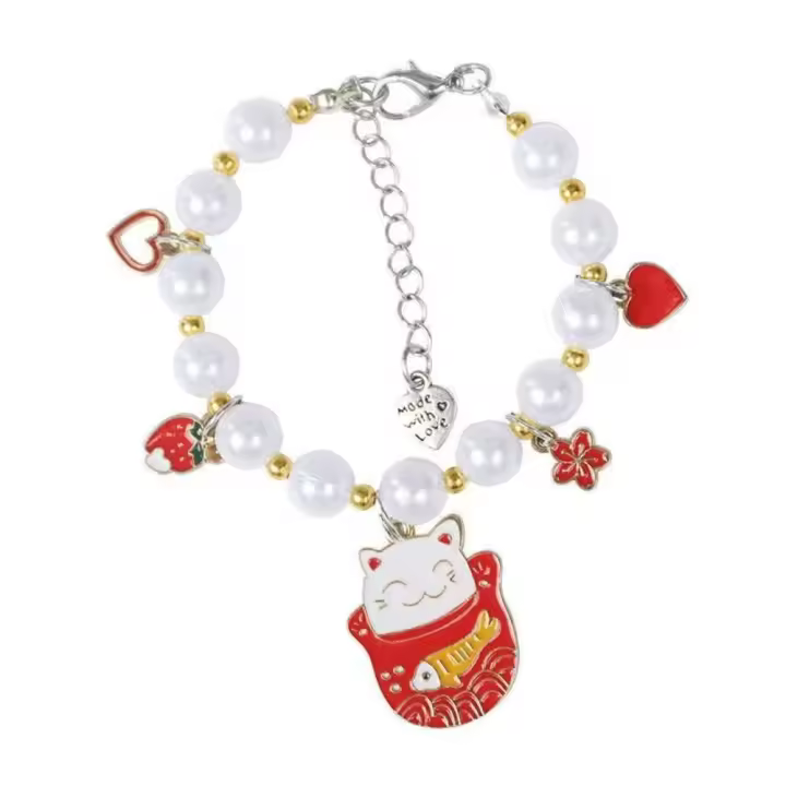Collar ajustable para mascotas, decoraciones dulces, collar de perlas para gato, colgante de princesa, joyería para gato, suministros para mascotas - 1
