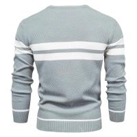 Suéter informal a rayas para hombre, Jersey de punto con cuello redondo, Color a juego, Otoño e Invierno - details 3