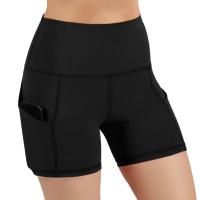 Pantalones cortos de cintura alta para mujer, pantalones cortos de Yoga con bolsillo para entrenamiento, correr, Fitness, deportes atléticos, Leggings de Yoga - details 0