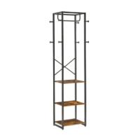 Mesa Auxiliar de 3 Niveles,Extremo del Sofá,Mesita de Noche de Estilo Industrial,Estructura de Acero Resistente,para Pasillo,Sala de Estar, Dormitorio,39 x 30 x 59cm, Negro - details 13