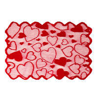 Romántico Mantel de Encaje para Cena de San Valentín Diseño Rectangular con Bandera de Mesa Roja - details 6
