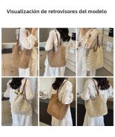 Bolso H7 de gran capacidad para mujer, nuevo bolso de playa para vacaciones en la playa, bolso de mano tejido de paja para ir al trabajo - details 7
