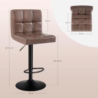 Silla de Comedor Estilo Vintage Regulable en Altura y Giratoria de Cuero Sintético 2 Piezas - details 2
