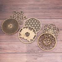 Posavasos hechos a mano, decoración de pared del hogar, flor de la vida cortada con láser, estera de energía, letrero de pared de madera, rebanada, Base de madera, forma de flor de la vida - details 12