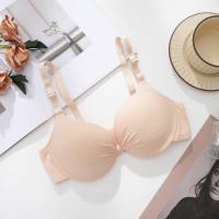 Cómodo sujetador de algodón sin aros con escote en V profundo, sujetador ajustado con lazo para mujer, ropa interior push-up ajustable antiflacidez para niñas - details 11