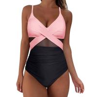 Traje de baño de malla de una pieza para mujer, traje de baño acolchado con elevador, estampado de leopardo, sexy, monokini, ropa de playa - details 3