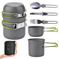 Utensilios de cocina para acampada, cubiertas, quemadores, cuchillos y tenedores plegables, ollas y sartenes portátiles - details 2