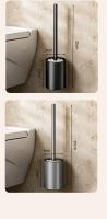 Soporte de escobilla de inodoro para baño, Herramientas de limpieza, espacio de aluminio, montado en la pared, sin taladro, cepillo de inodoro Vertical, accesorios de baño - details 6