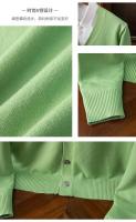 Cardigan de Punto para Hombres Vestido Suelto de Una Botónada con Cuello en V Color Sólido - details 17